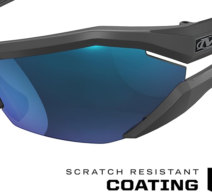 Mechanix Wear: Vision Type-V Safety Glasses with Advanced Anti Fog, Scratch Resistant, Half Framed Protective Eyewear, Lightweight Glasses with Adjustable Arms and Nose (Blue Mirror Lens)