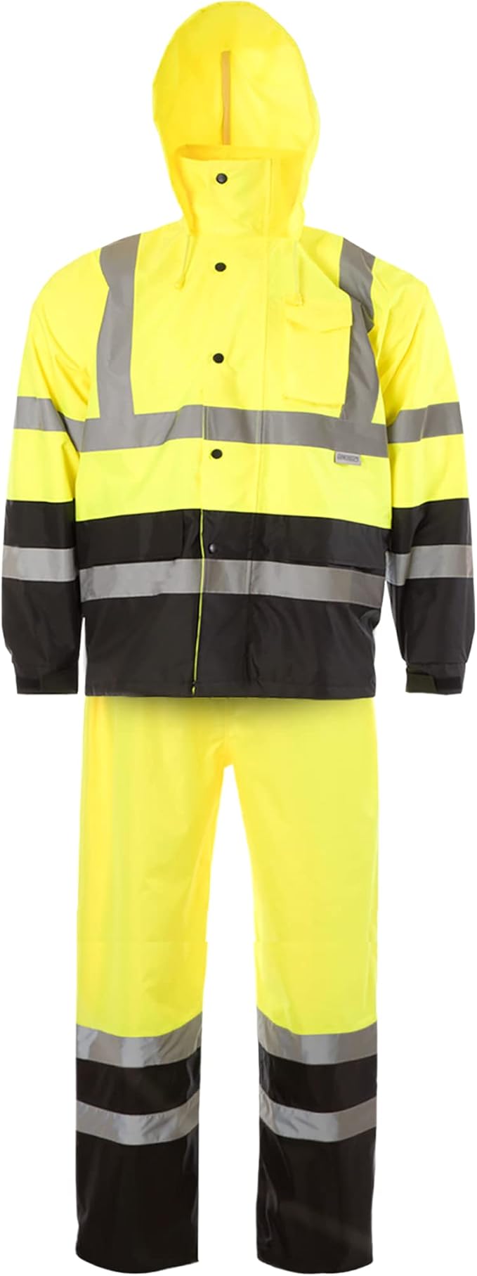 JORESTECH Safety Rain Set/Jacket Reflective High Visibility Yellow Black JK-03 / Pants Lime ANSI 150D Heavy Duty PANTS-03