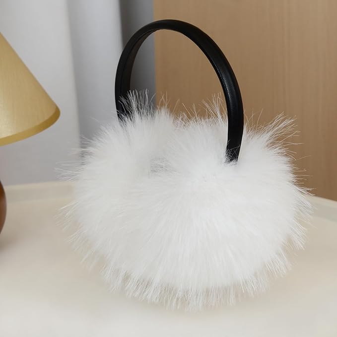 Women's Faux Fur Ear Muffs For Winter Women - Warm Faux Fur Fuzzy Ear Muffs Windproof Cold Weather Ear Warmers