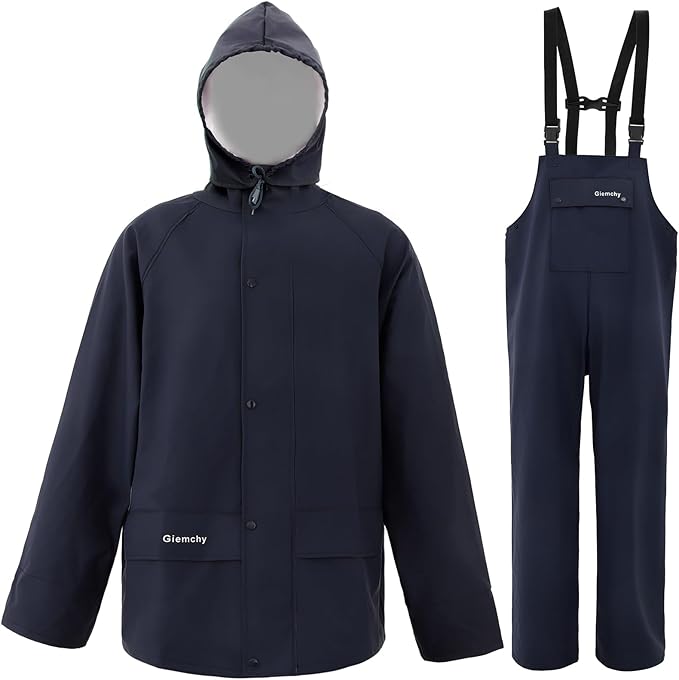 Rain Suit For Men & Women Waterproof Heavy Duty Rain Gear Reflective Jacket for Fishing Outdoor Work Raincoats
