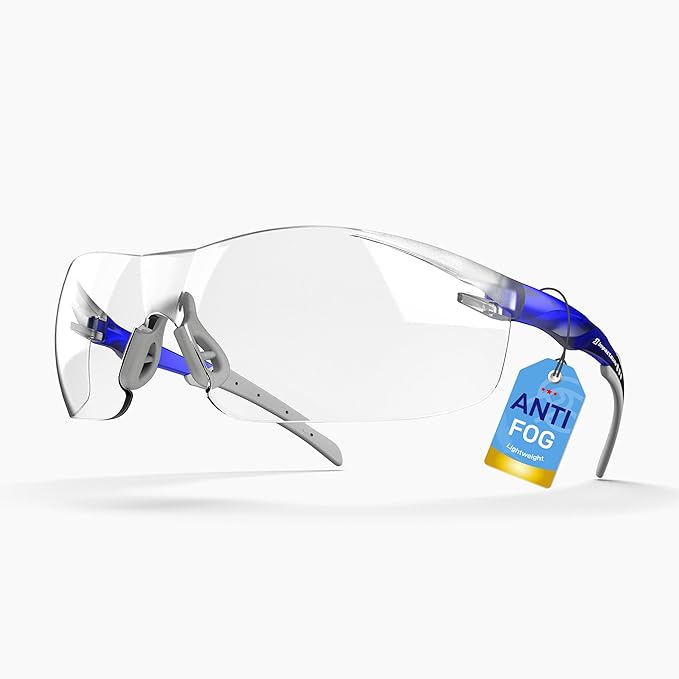 Pickleball Safety Glasses – Fit-Enhanced ANSI Z87.1, Anti-Fog, UV & Impact Resistant Eyewear for Sports, Work & Shooting – No-Slip Grip – 1 Pack