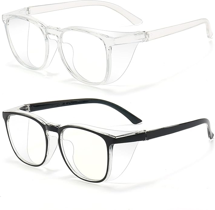 Outray 2 Pairs Anti Fog Safety Goggles Protective Glasses Blue Light Blocking Eyeglasses for Men Women