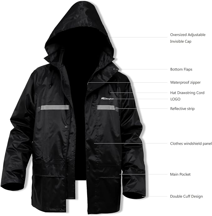 Men's Rain Suit Lightweight Waterproof Protective Raincoats (Jackets and Pants) Rain Gear Workwear