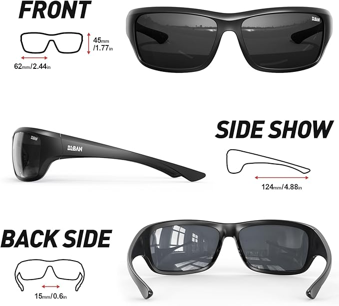 Polarized Sports Sunglasses for Men Women, Ideal for Fishing Running Driving Wrap Around Sunglasses, UV400 Protection