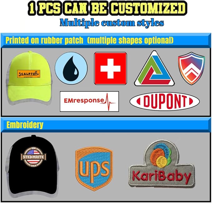Customizable Safety Bump Cap Baseball Cap Style Hard Hats for Men&Women Lightweight Safety Hat with Reflective Stripes,Rectangle