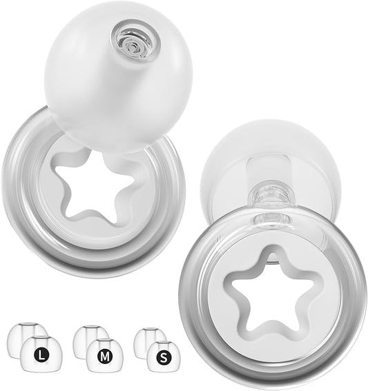 Soft Silicone Ear Plugs 26 dB,White Transparent Pentagram Noise Reduction Earplugs,Reusable and Noise Canceling,Earplugs for Concerts,Travel,Block Snoring,3 Pairs S-L Ear Plugs