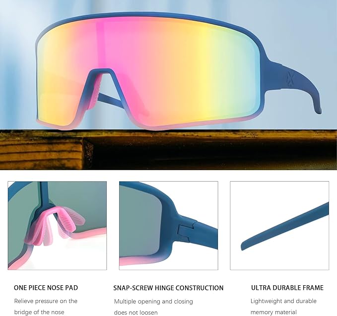 MAXJULI Polarized Sunglasses for Men Women, Windproof Outdoor Sports Cycling Running UV400 Protection Sun Glasses 8121