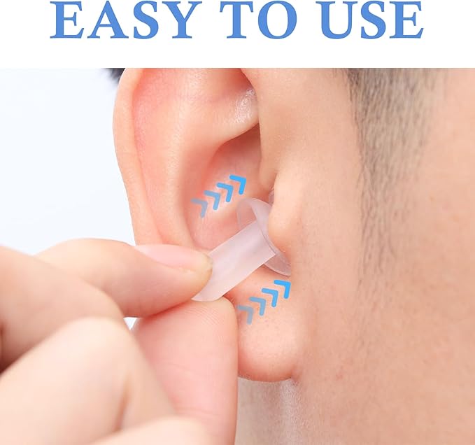 SUPVOX 40pcs Silicone Earplugs Soft Ear Protection Ear Plugs Water-Proof Ear Plugs Noise Reducing Ear Plugs (Transparent)