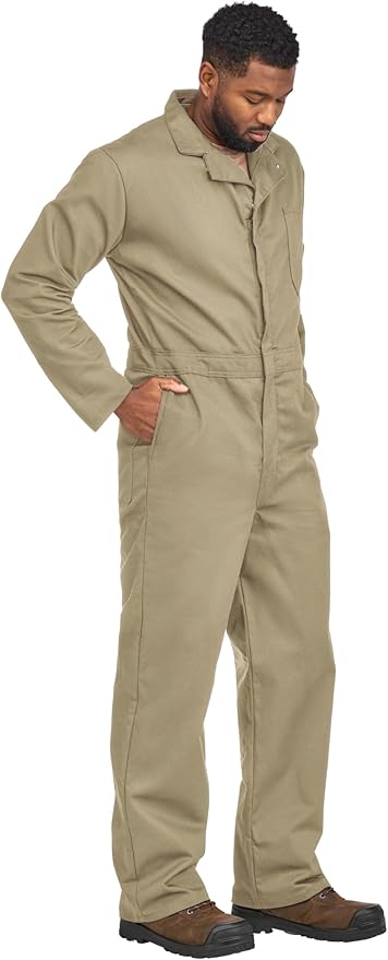 Bulwark FR mens Flame Resistant 9 Oz Twill Cotton Classic Coverall With Hemmed Sleeves