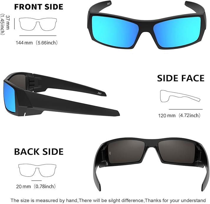WISTON Z87 Sunglasses Wrap Around Sunglasses for Men Rectangular Safety Glasses UV400 for Sport Working 8231