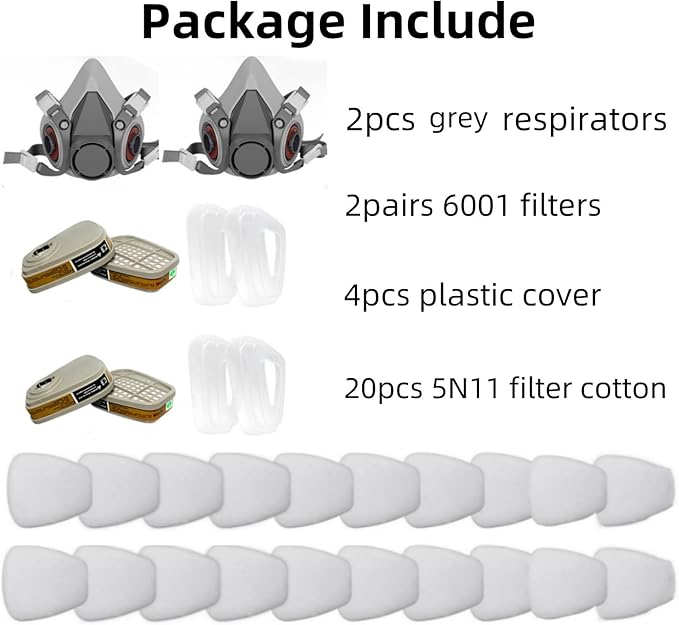 Respirator Mask, Paint Respirator with 6001 Filters for Chemical, Spray Paint, Epoxy Resin,Sanding