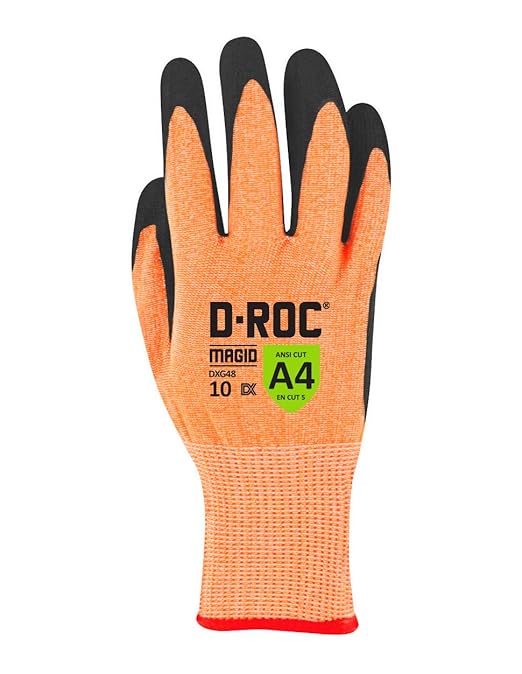 MAGID D-ROC ANSI A4 Oil & Liquid Absorbing TriTek Work Gloves, 12 Pairs, Size 11/2XL (DXG48)