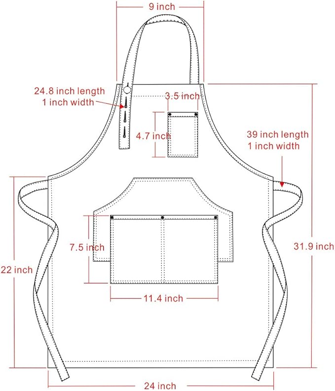 Jeanerlor Cotton Denim Apron for Hair stylist (2 colour) Adjustable Neck