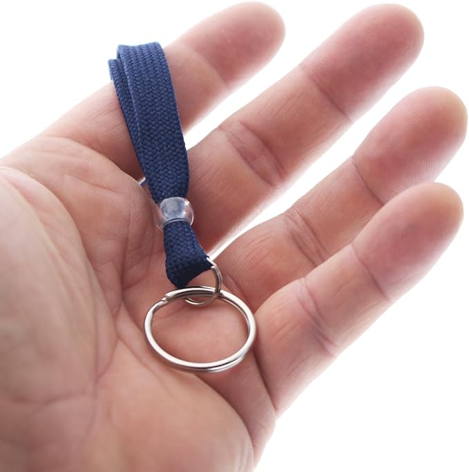 Specialist ID Bulk 25 Pack - Heavy Duty Breakaway Lanyards for Keys and ID Badges with Key Chain Split Ring - Break-Away Clasp and Keychain Keyring/Badge Holder Attachment (Dark Navy Blue)…