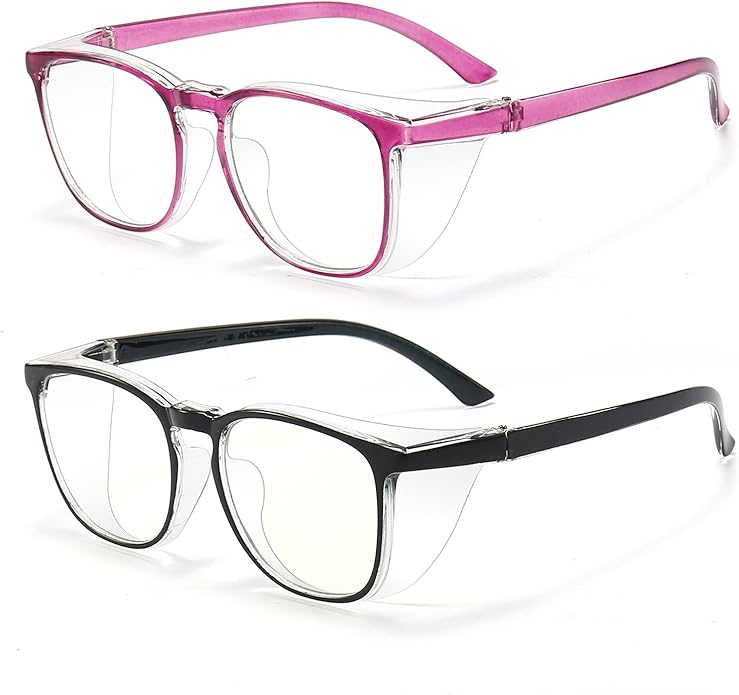 Outray 2 Pairs Anti Fog Safety Goggles Protective Glasses Blue Light Blocking Eyeglasses for Men Women