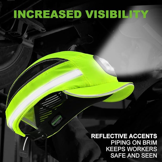 Bump Cap for Safety Baseball Cap Style Hard Hats for Adult Men Women Breathable Lightweight Safety Hat for Head Protection with Reflective Stripes