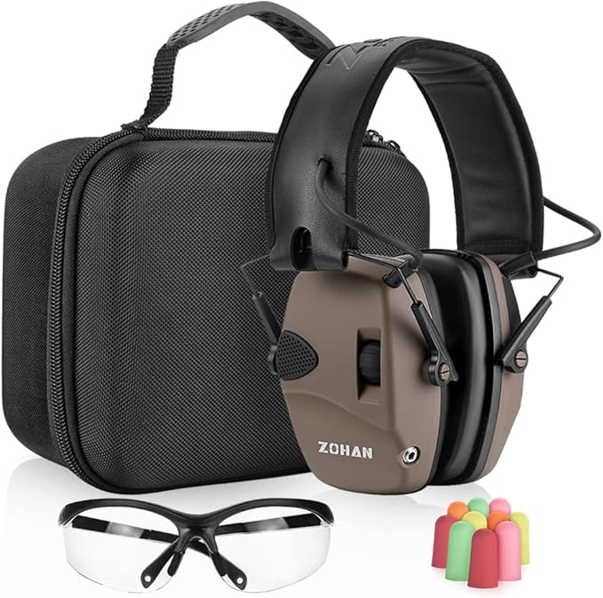 ZOHAN EM054 Electronic Ear Protection for Shooting Range with Sound Amplification Noise Reduction, Ear Muffs for Gun Range