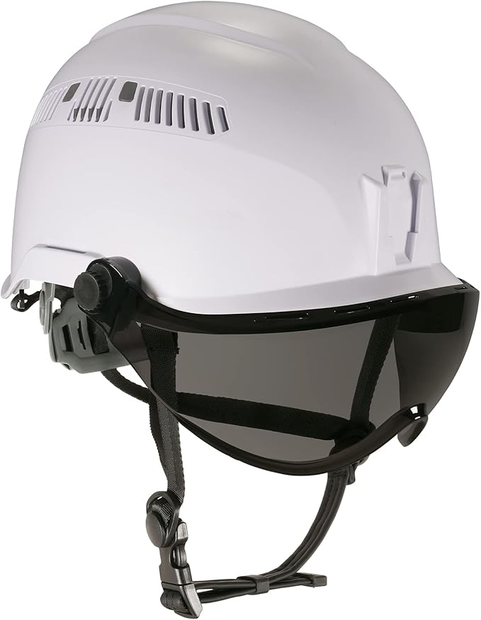 Ergodyne Skullerz 8975V Class C Safety Helmet with Visor, Anti-Fog Smoke Lens