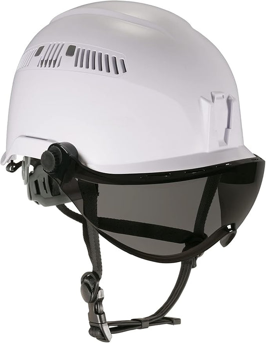 Ergodyne Skullerz 8975V Class C Safety Helmet with Visor, Anti-Fog Smoke Lens