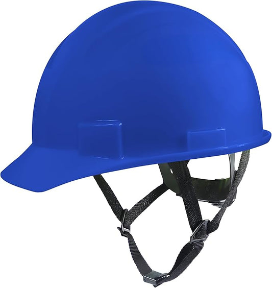 GE Cap Style Hard Hat, 4-Point Ratchet Suspension, Earmuff Slots, High Impact Resistant, Sweat-Wicking Sweatband, Meets ANSI Z89.1-2014, Comfortable, Durable, and Protective - Blue, Non-Vented