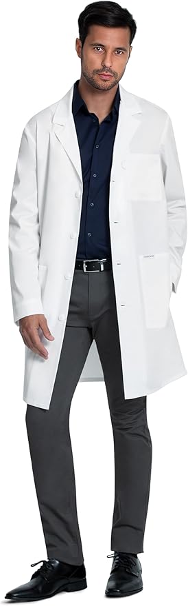 Cherokee White Lab Coat for Men or Women with 3 Pockets and Center back length 38" CK460