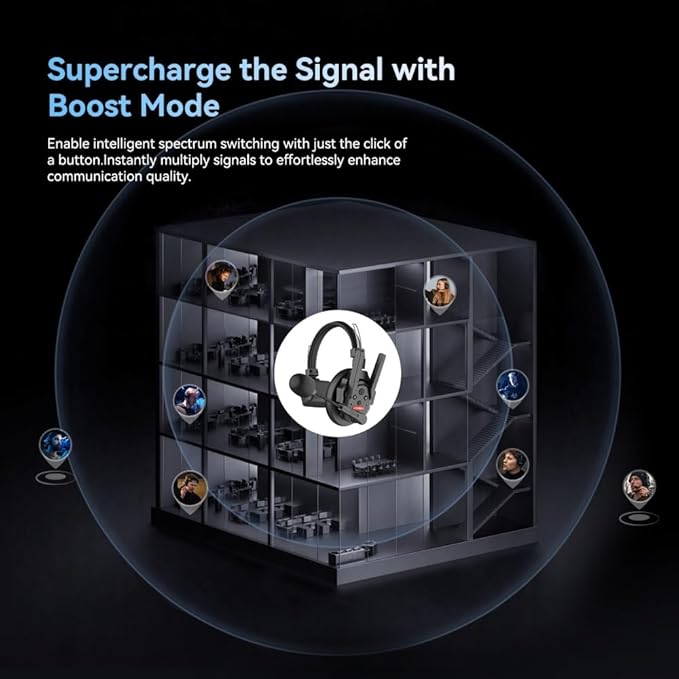 SYNCO XTALK XPro9 Wireless Intercom Headset System 2.4 GHz 1640feet/500 Meter Long Distance Range Communication Headset for Live Show Stage Performance Movie Shoot