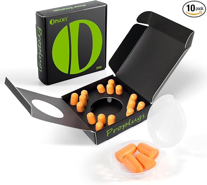 10Pairs Foam Earplugs, Noise Cancelling Ear Plugs for Sleeping Hearing Protection for Shooting Range, Work, Travel,Concert Orange