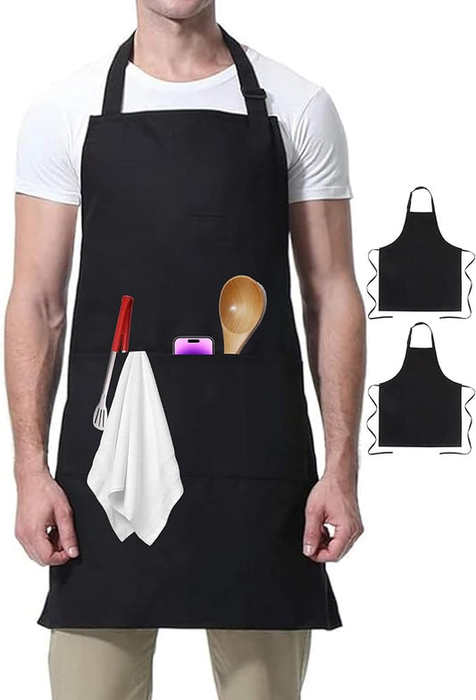 Xeoxarel Chef Apron for Men and Women, 31" x 27" Large with 36" Waist Ties, 2 Pockets, Durable Kitchen Cooking Aprons