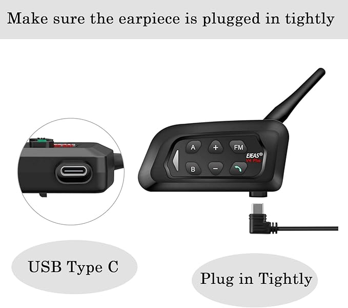 Referee Headset, USB C Interface Communication System with Headset Earphone for Volleyball Official Football Soccer Handball (1 Pack)