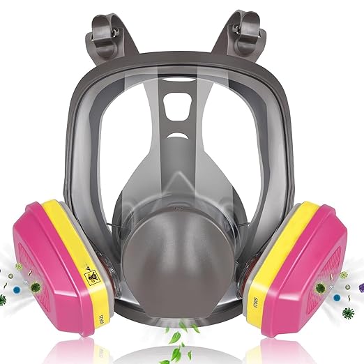 Pro Anti-fog Full-Face Mask Respirator - Reusable Gas Cover Organic Vapor Masks Survival Nuclear,Paint Mask with 60923 Cartridges for Woodworking,Dust,Formaldehyde,Epoxy Resin,Sanding,Cutting,welding