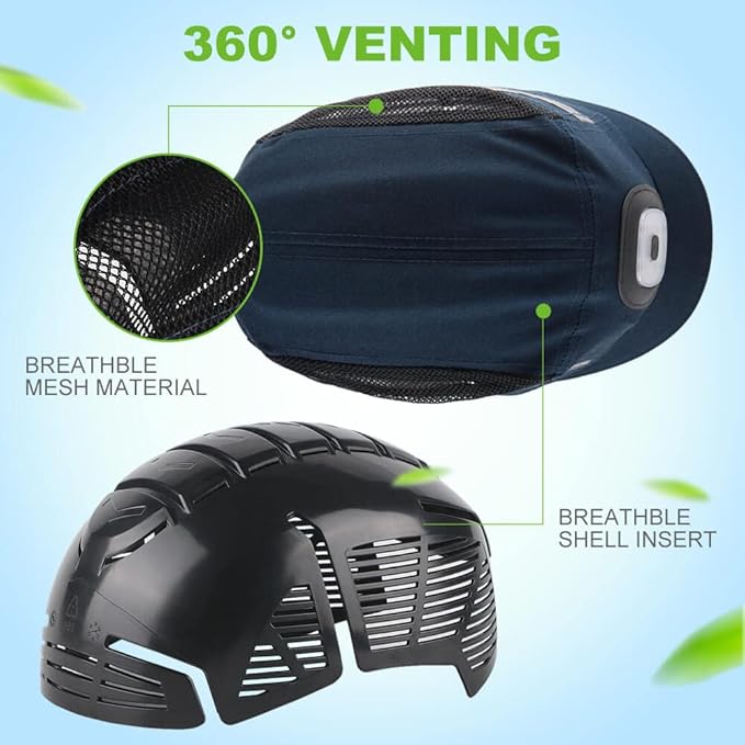Bump Cap for Safety Baseball Cap Style Hard Hats for Adult Men Women Breathable Lightweight Safety Hat for Head Protection with Reflective Stripes