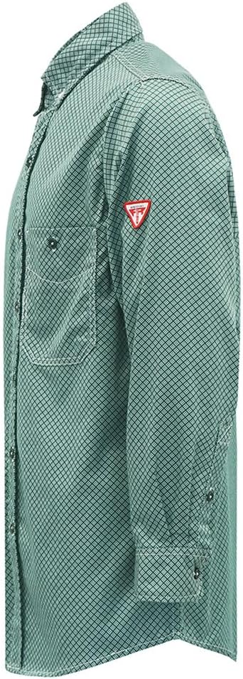 TICOMELA FR Shirt for Men Flame Resistant Shirts 6.5oz Light Weight Plaid Men's Fire Retardant Shirts