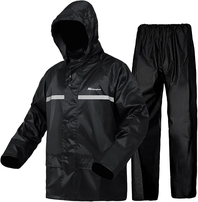 Men's Rain Suit Lightweight Waterproof Protective Raincoats (Jackets and Pants) Rain Gear Workwear