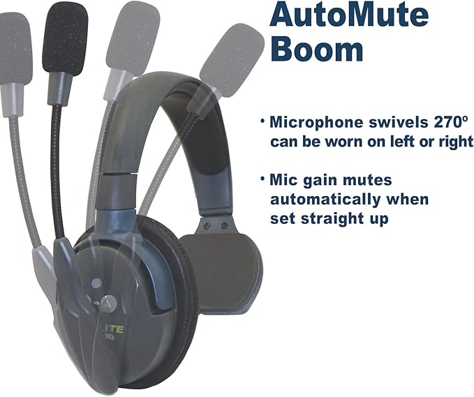 EARTEC UL3D Ultralite-HD 3-Person Full Duplex Wireless Intercom Headset Communication System, Dual Ear Headsets, Up to 1000ft Range, U.S. Company