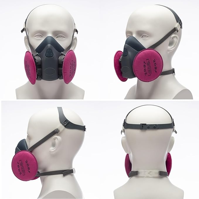 RANKSING Reusable Respirator Mask 7502 with 2097 Filter and Cartridges Half Gas Mask for Painting,Spraying,Polising and More