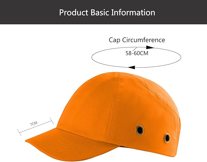 Lightweight Hard Hat Safety Bump Cap Safety Hard Hat Head Protection Cap Breathable Baseball Hat Style Comfortable Head Protection Hat for Work