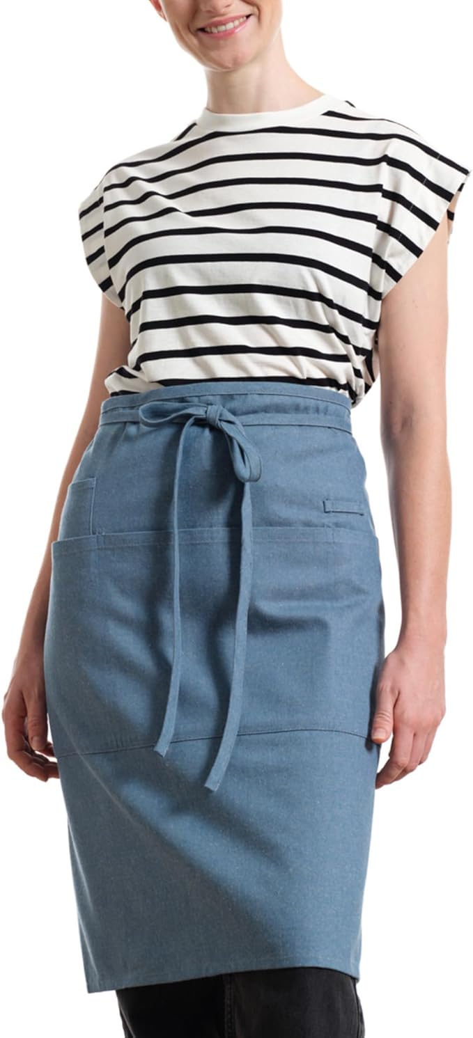 MEEMA Bistro Half Apron for Men & Women | Half Aprons for Women With Pockets | Delantales Para Meseros | Waitress Aprons | Server Apron with Pocket