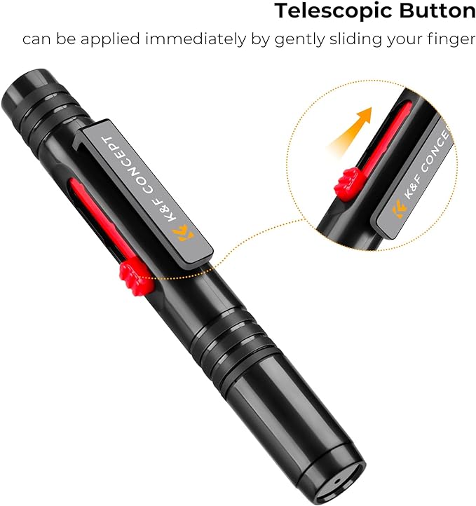 K&F CONCEPT Professional Lens Cleaning Pen with Soft Brush, Carbon Head Lens Cleaning Pen for Canon, Nikon, Pentax, Sony Digital Camera Cleaning,AR VR Glasses Cleaning
