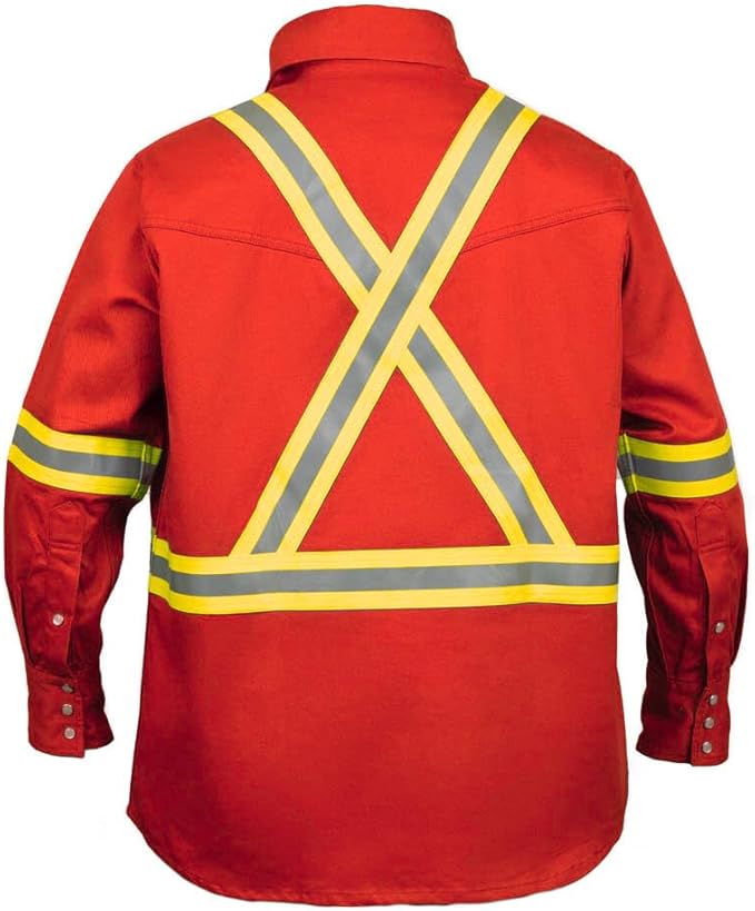 Flame Resistant High Visibility Hi Vis FR Shirt - 100% C - 7 oz