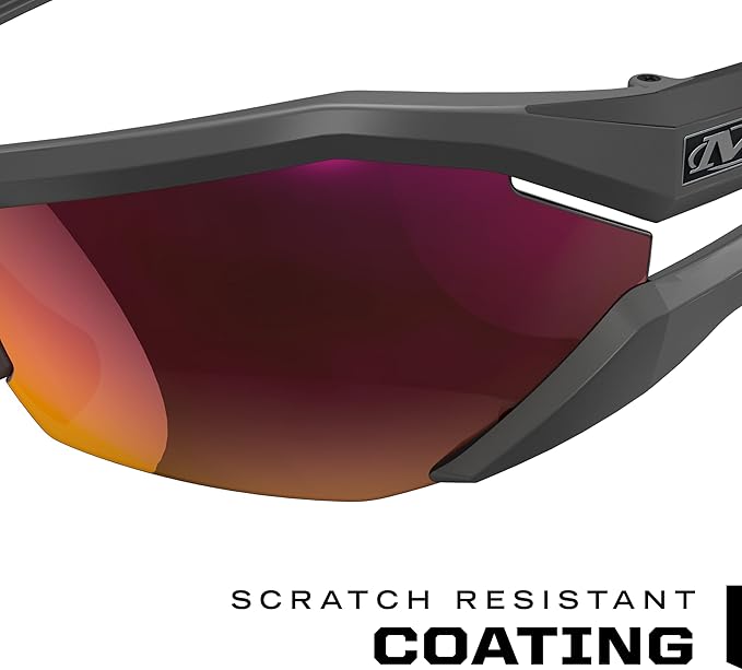 Mechanix Wear: Vision Type-V Safety Glasses with Advanced Anti Fog, Scratch Resistant, Half Framed Protective Eyewear, Lightweight Glasses with Adjustable Arms and Nose (Fire Mirror Lens)