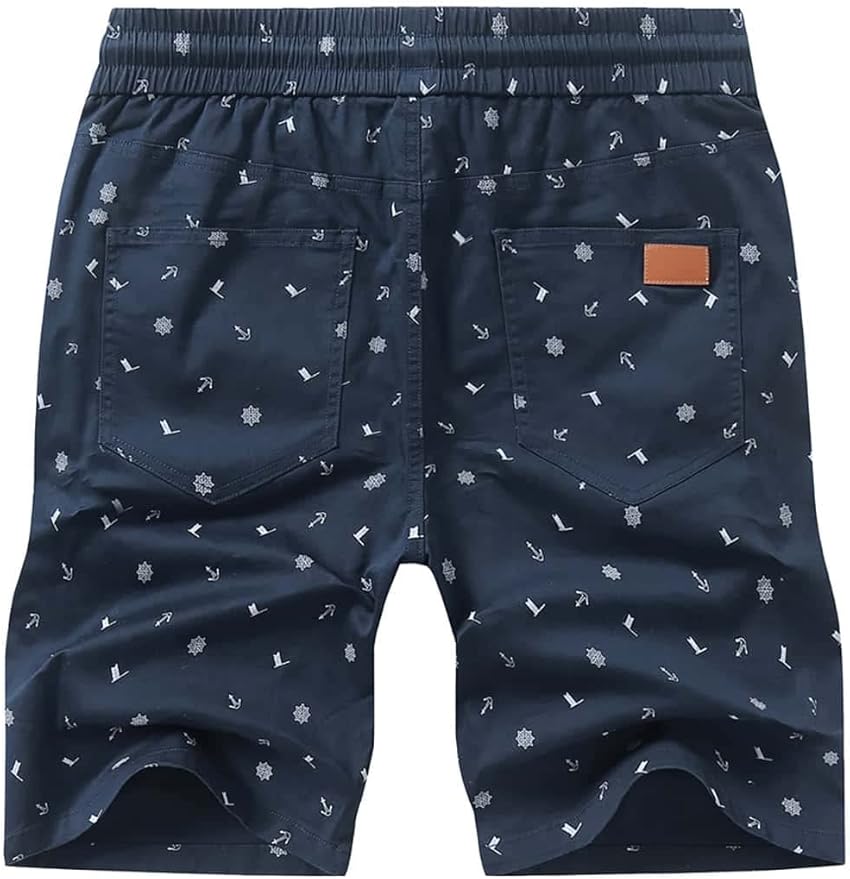 JMIERR Mens Casual Shorts - Cotton Drawstring Summer Beach Stretch Twill Chino Golf Shorts
