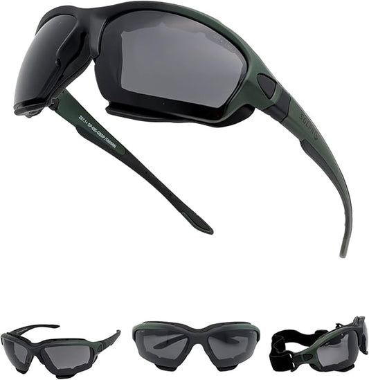 Powersports Glasses Safety Motorcycle Goggle, Anti-fog, Wrap around, Windproof, Hunting, Riding, Mowing,Men and Women