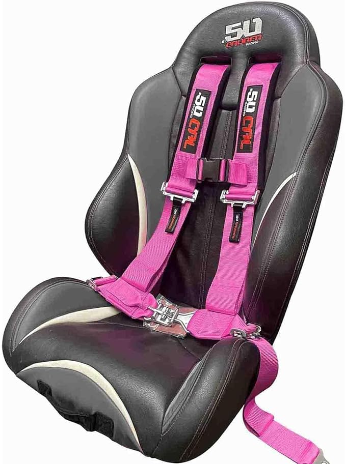 4 Point 2" Racing Harness for Bucket Seats, Quick Release Safety Belt for UTV/RZR, Adjustable Seatbelt with Mounting Hardware, Choose from 9 Colors, Secure Fit for Off-Road Vehicles, Pink, (6008A2)