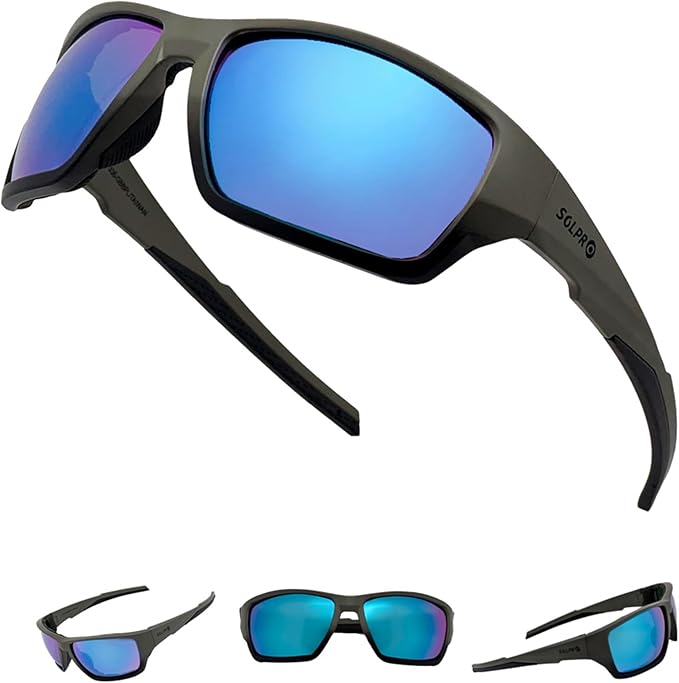 Polarized Riding Sunglasses Foam Padded Wraparound Fit Men Women Motorcycle Driving Running Cycling Fishing