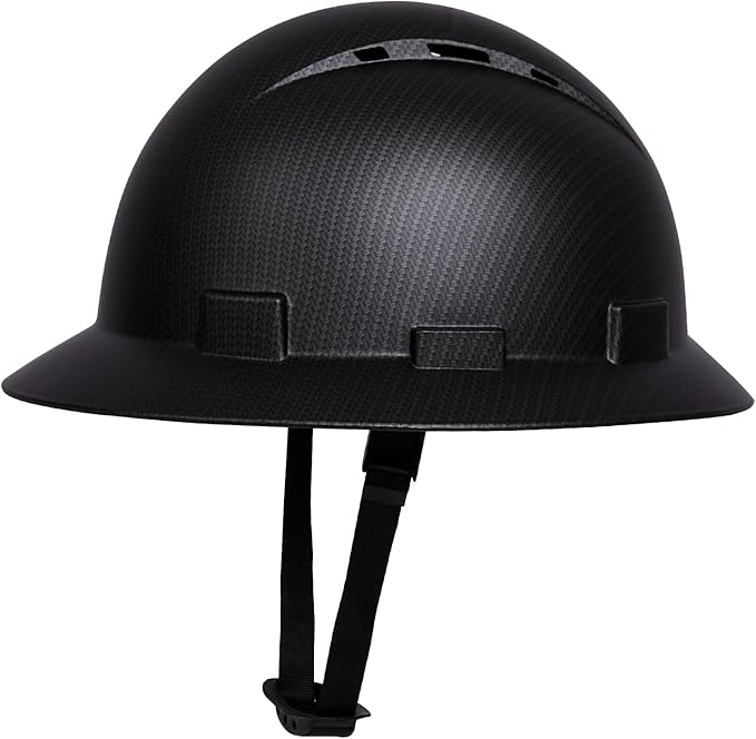 SRSAFETY Full Brim Hard Hat Carbon Fiber Design 6 Point Adjustable Ratchet Suspension OSHA Approved ABS Work Helmet for Men&Women ANSI Z89.1 Type I Class C