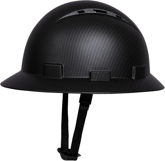 SRSAFETY Full Brim Hard Hat Carbon Fiber Design 6 Point Adjustable Ratchet Suspension OSHA Approved ABS Work Helmet for Men&Women ANSI Z89.1 Type I Class C