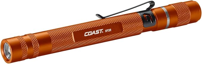 Coast HP3R 500 Lumen Rechargeable LED Penlight with Twist Focus, Orange