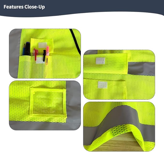 Tydon Guardian Reflective Safety Vest for Women Men High Visibility Security With Pocket Zipper Front Meet ANSI/ISEA Standard