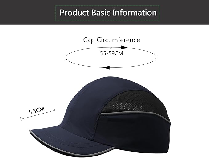 Lightweight Hard Hat Safety Bump Cap Safety Hard Hat Head Protection Cap Breathable Baseball Hat Style Comfortable Head Protection Hat for Work