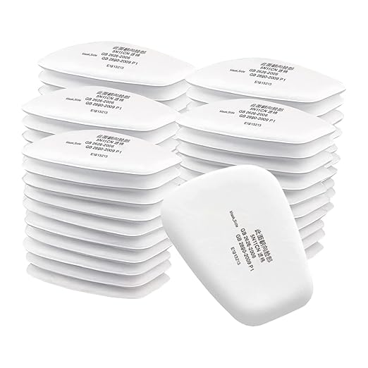 50PCS 5N11 Respirator Filter Cotton, Replacement Particulate Filter Cotton for 6200, 6502, 7502, 6800, and FF402 Series Respirator Mask, Respirator Filter Against Dust, Paint, Spray, Chemicals (50)